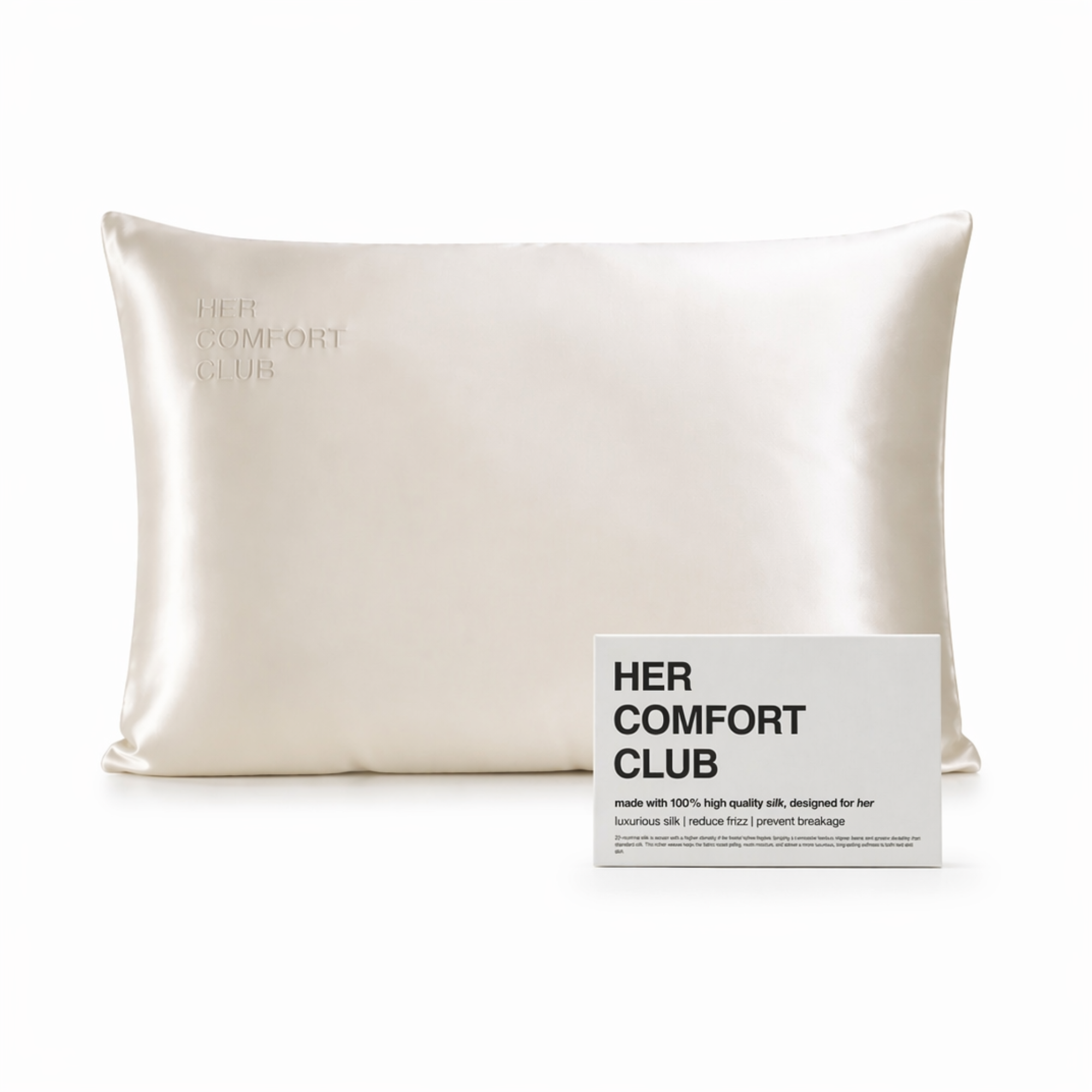 Silk Signature Pillowcase, Ivory White