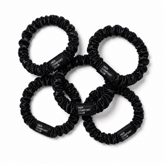 Silk Scrunchie Set - Black