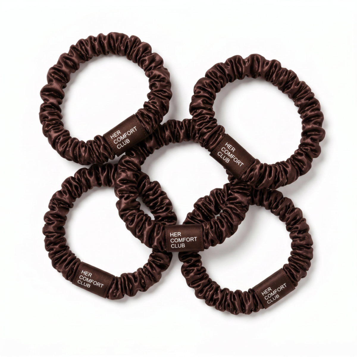 Silk Scrunchie Set - Espresso