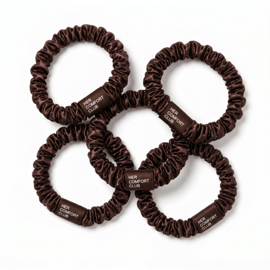 Silk Scrunchie Set - Espresso